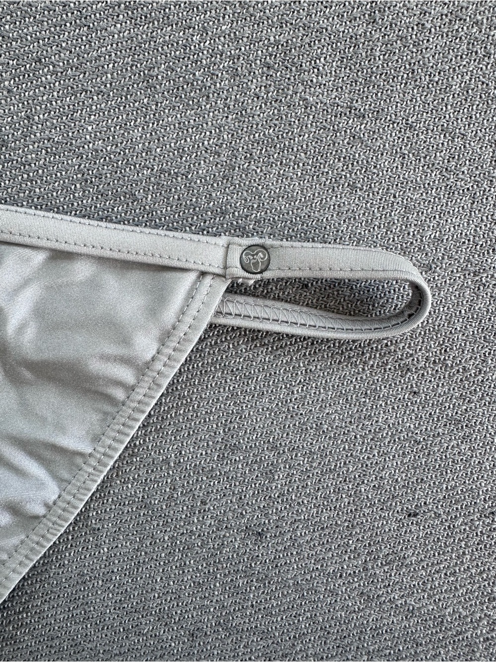 Rufskin Silver Metallic Roma Calkini String Swim Brief Small - Picture 4 of 6